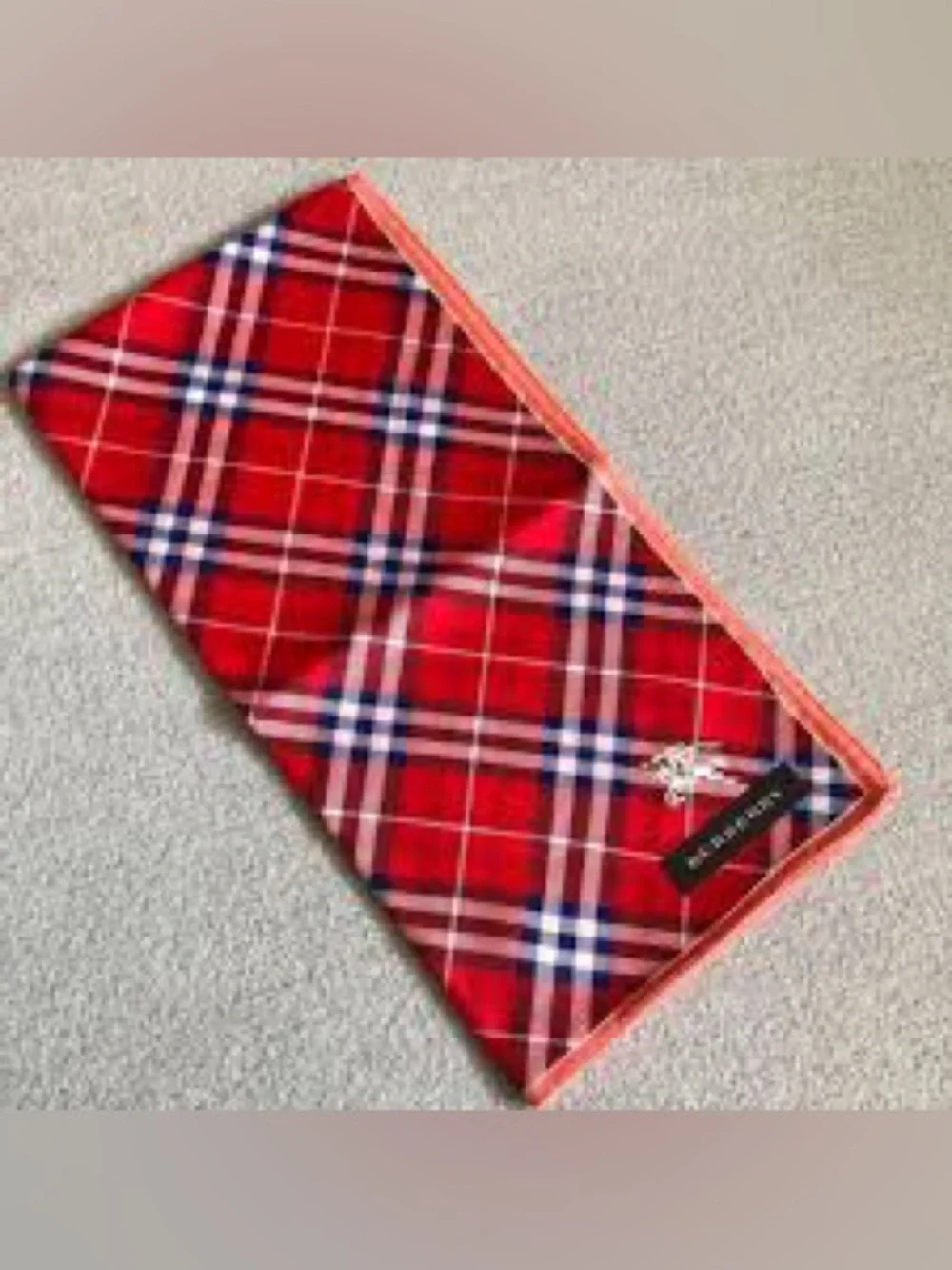 Burberry Red and Blue Novacheck Handkerchief